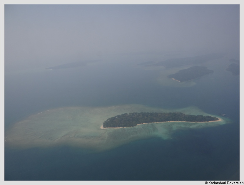 An aerial view of one of the islands